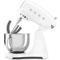 Smeg Stand Mixer With Attachments, 4.8 liters, ‎800 watts, White - SMF03WHEU