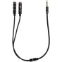 Gold Plated AUX Audio Splitter Cable - Black