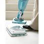 Black + Decker Water Tank Steam Mop Cleaner with Attachments, 1600 Watt, White and Blue - BHSM166DSM-GB