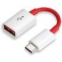 SHOPSYES Type-C Male to USB  Female OTG Cable - White and Red