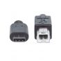 Manhattan USB Type-C Printer Cable, 2M, Black - 354950