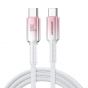 Joyroom Crystal Clear Series Charging Cable USB-C, 60 Watt, 1.2 Meters, White -  S-A42