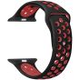 Rock Rose Silicone Strap for Apple Watch 42-44mm, Black and Red - RRBAWSNR