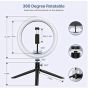 Ring Light with Tripod Stand, 10 Inch - Black