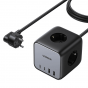 Ugreen Desktop Charger, 65 Watt, 4 USB Ports and 3 Outlets, Black - CD268