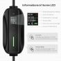 Dé Type 2 Electric Car Charging Cable, 16A, 11 kW - Black