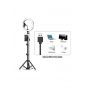 رينج لايت ليد USB مع ترايبود وحامل موبايل، اسود وابيض - D7952-C