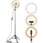 AIXPI Ring Light with Tripod Stand and Phone Holder, 10 Inch - Black