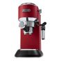 Delonghi Dedica Style Pump Espresso Coffee Machine, 15 Bar, Red - EC 685.R