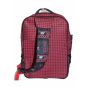 Gharibo Bags One Hand School Backpack With Pencil Case for Kids, Squares Pattern - Dark Red
