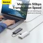 Baseus Lite Series 4-Port USB-A HUB Adapter (USB-A to USB 3.0 * 4) 1m White