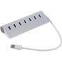 موزع USB الومنيوم محمول، 7 منافذ - ابيض