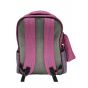 Gharibo Bags School Backpack With Pencil Case for Girls, Motifs Pattern - Pink and Grey