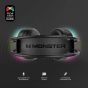 سماعة رأس سلكية للالعاب مونستر RGB بميكرفون - اسود