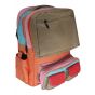 Gharibo Bags School Backpack For Girls, Stripe Pattern - Beige and Orange