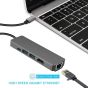 موزع USB كويا، 5 في 1، اسود - KY-TC5IN1