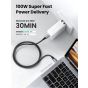 كابل USB-C مضفر يوجرين، 100 وات، 1 م، اسود - 70427