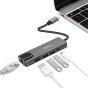 موزع USB كويا، 5 في 1، اسود - KY-TC5IN1