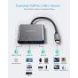 محول USB فئة C 3 في 1 كيوي بيرد- اسود