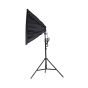 Studio Kit Lamp Holder with Light Stand and Soft Box Plug, 3 Pieces - Black and White