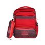 Gharibo Bags School Backpack With Pencil Case For Girls, Beehives Pattern - Red