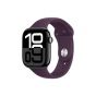 Apple Watch Series 10 42mm, Jet Black Case With Plum Strap