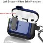 Soft TPU PC Armor with Lock Cases Shockproof For Apple Airpods Pro (Black, Navy)