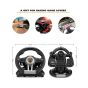 PXN V3II Gaming Wired Steering Wheel, Black and Orange- V3 Pro