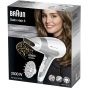 Braun Satin Hair 5 Hair Dryer, 2500 Watt, 3 Temperatures, White and Grey - HD585