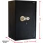 Safety Tech Fingerprint Safe Box, 75 Liters, Black and Gold - GN75 SFT