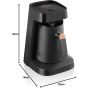 Arzum Okka Minio Jet Turkish Coffee Maker, 5 Cups, 480  Watt, Black and Copper- OK0017