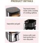 Sokany Digital Air Fryer, ‎8 Liters, 2000 Watt, Black and Silver - SK-10045