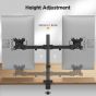 Koorui Dual Arm Holder for 13 to 27 Inch Monitors, Black - KR20G