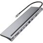 USB Type C 11 in 1 Hub - Silver
