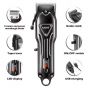 VGR Rechargeable Hair Clipper, Dry, Black - V-051