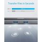 موزع USB فئة C انكر، 5 منافذ، رمادي غامق - ‎A8338