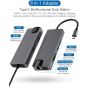 USB Type C 8 in 1 Hub - Grey