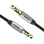 Baseus Yiven M30 Audio Cable, 1 Meter, Silver and Black - CAM30-BS1
