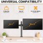 Dual Arm Holder for Up to 32 Inch Monitors - Black