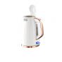 Black + Decker Electric Cordless Kettle, 1.7 Liters, 2200W, White - JC190W