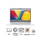 Asus Vivobook Go 15 E1504FA-NJ083W Laptop, AMD Ryzen 3 7320U, 256GB SSD, 8GB RAM, 15.6 Inch FHD 60Hz Display, AMD Radeon Graphics, Windows 11 - Cool Silver