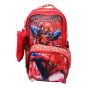 Gharibo Bags School Backpack With Lunch Bag and Pencil Case for Boys, Spider Man Pattern - Red