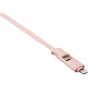 Keendex 1895 Pigeg 2-In-1 Lightning and Micro Charging Cable, 1 Meter - Rose