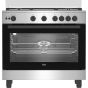 Beko Gas Cooker, 90 CM, 5 Burners, Silver - BGGR 11125 GX