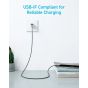 كابل انكر 322 بموصل USB فئة A إلى USB فئة C، طوله 3 قدم، اسود - A81H5H11