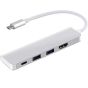 موزع 4 في 1 بمنفذ USB-C، لاجهزة بمنفذ C - رمادي