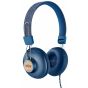 House of Marley Positive Vibration 2 On Ear Wired Headphones With Microphone, Denim- EM- JH121-DN