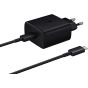 شاحن بكابل USB فئة C، قوة 25 وات - اسود
