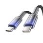 Joyroom Crystal Clear Series Charging Cable USB-C, 60 Watt, 1.2 Meters, Black -  S-A42