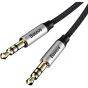 Baseus Yiven M30 Audio Cable, 1 Meter, Silver and Black - CAM30-BS1